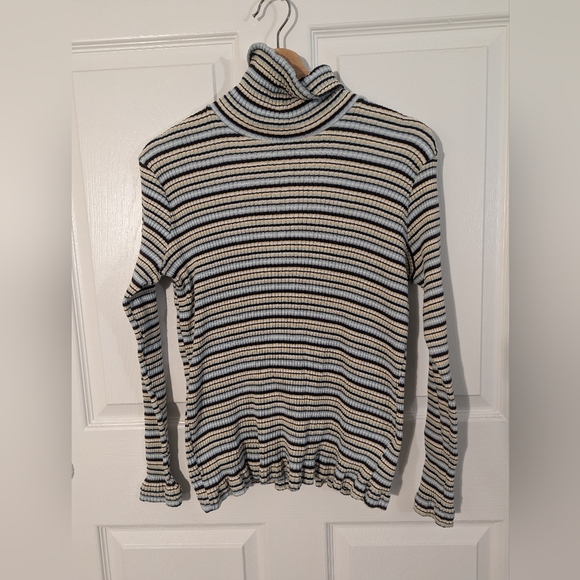 White stag striped turtleneck - Picture 1 of 3